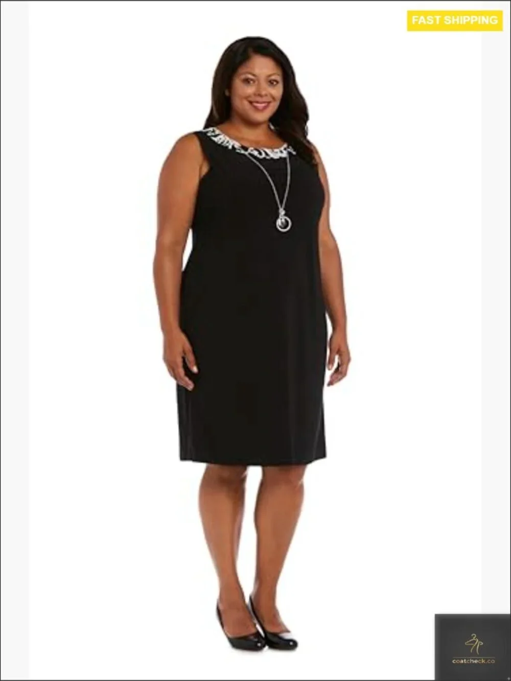 Two-Piece Jacket Dress Set With Detachable Necklace Sheath Knee-Length Wedding